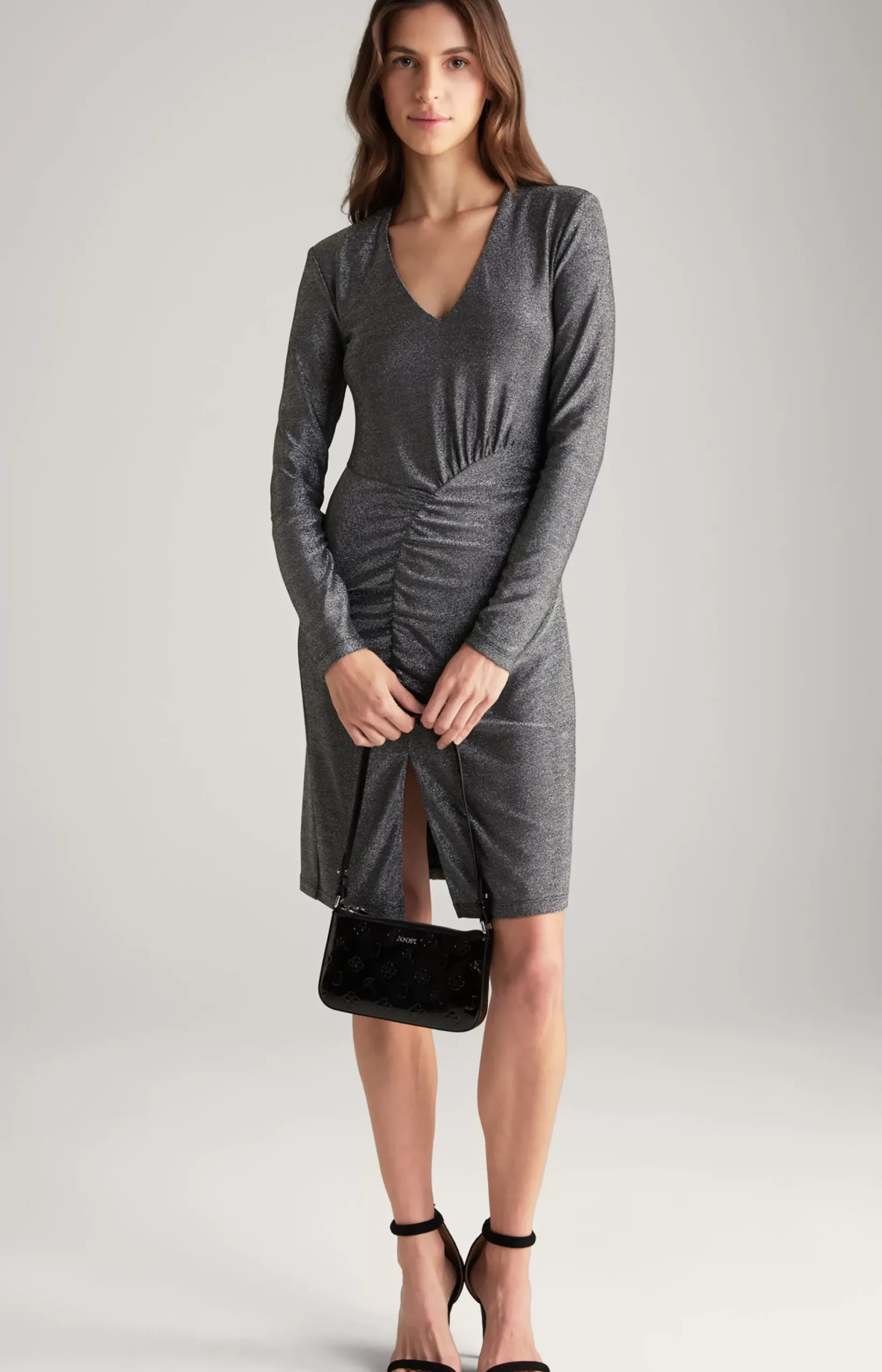 Outlet JOOP! Lurex Dress in Glittery Grey silver