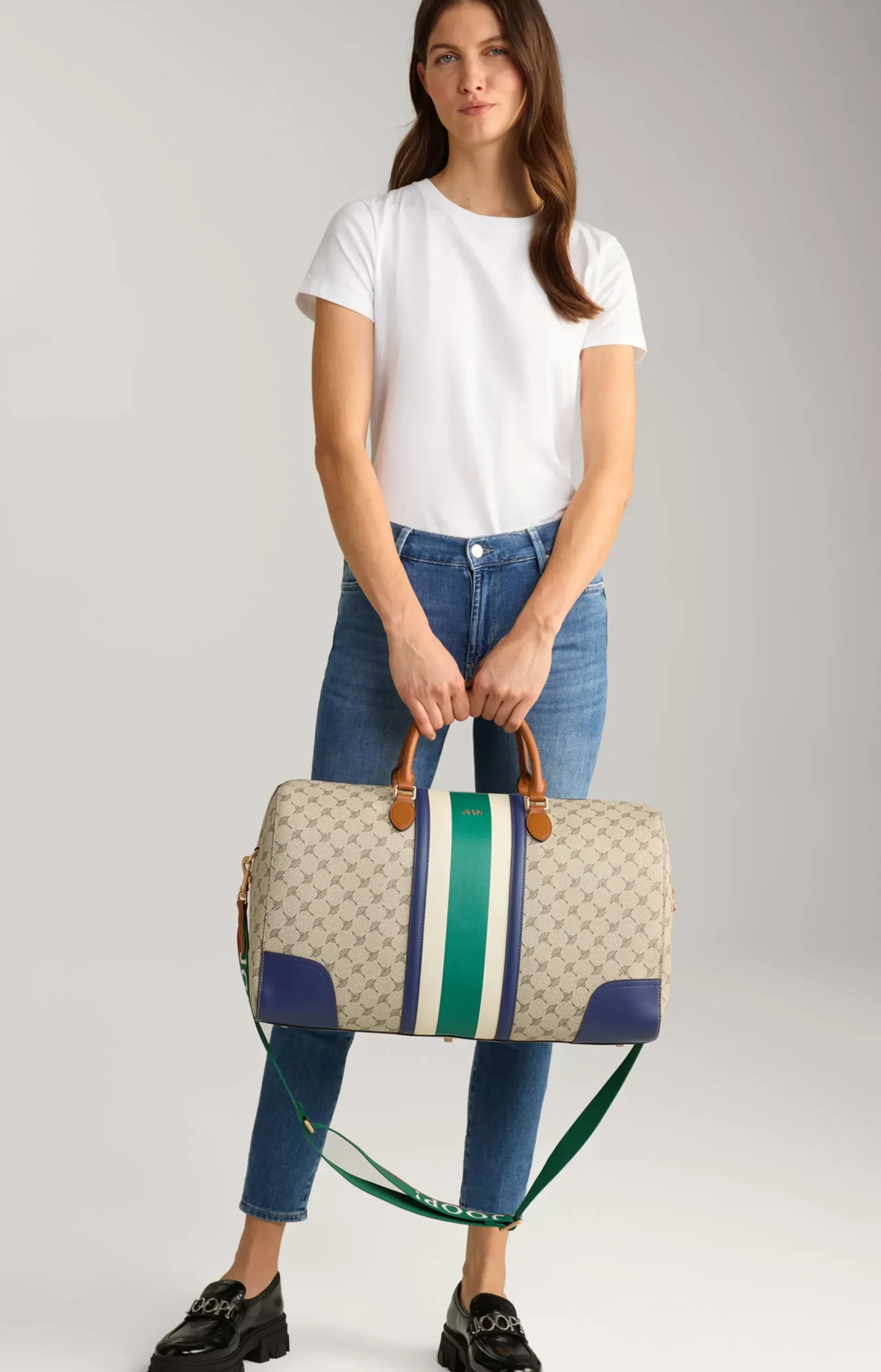 New JOOP! Mazzolino Due Aurora Weekender in Green/Tupe/Purple green/taupe/purple