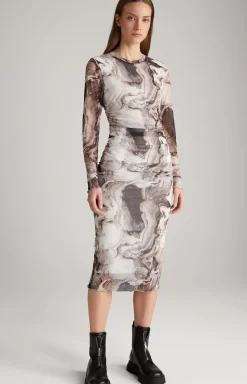 New JOOP! Mesh Dress in Off-white/Back off-white/black
