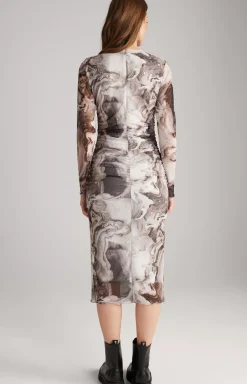 New JOOP! Mesh Dress in Off-white/Back off-white/black