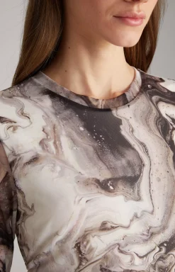 New JOOP! Mesh Dress in Off-white/Back off-white/black