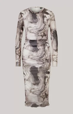 New JOOP! Mesh Dress in Off-white/Back off-white/black