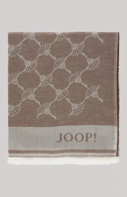 Clearance JOOP! Modal Cotton Scarf in dark brown/off-white