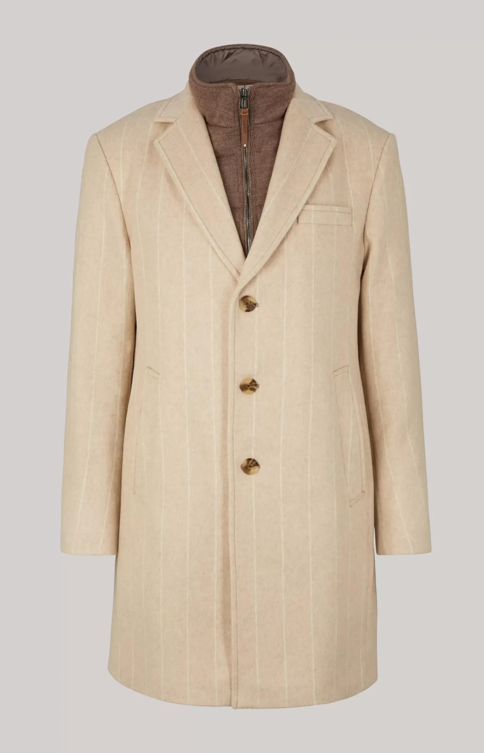 JOOP! Morris Coat in a Beige Stripe striped beige