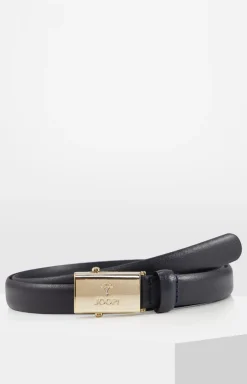 New JOOP! Narrow Leather Belt in Dark Blue small pattern black 1
