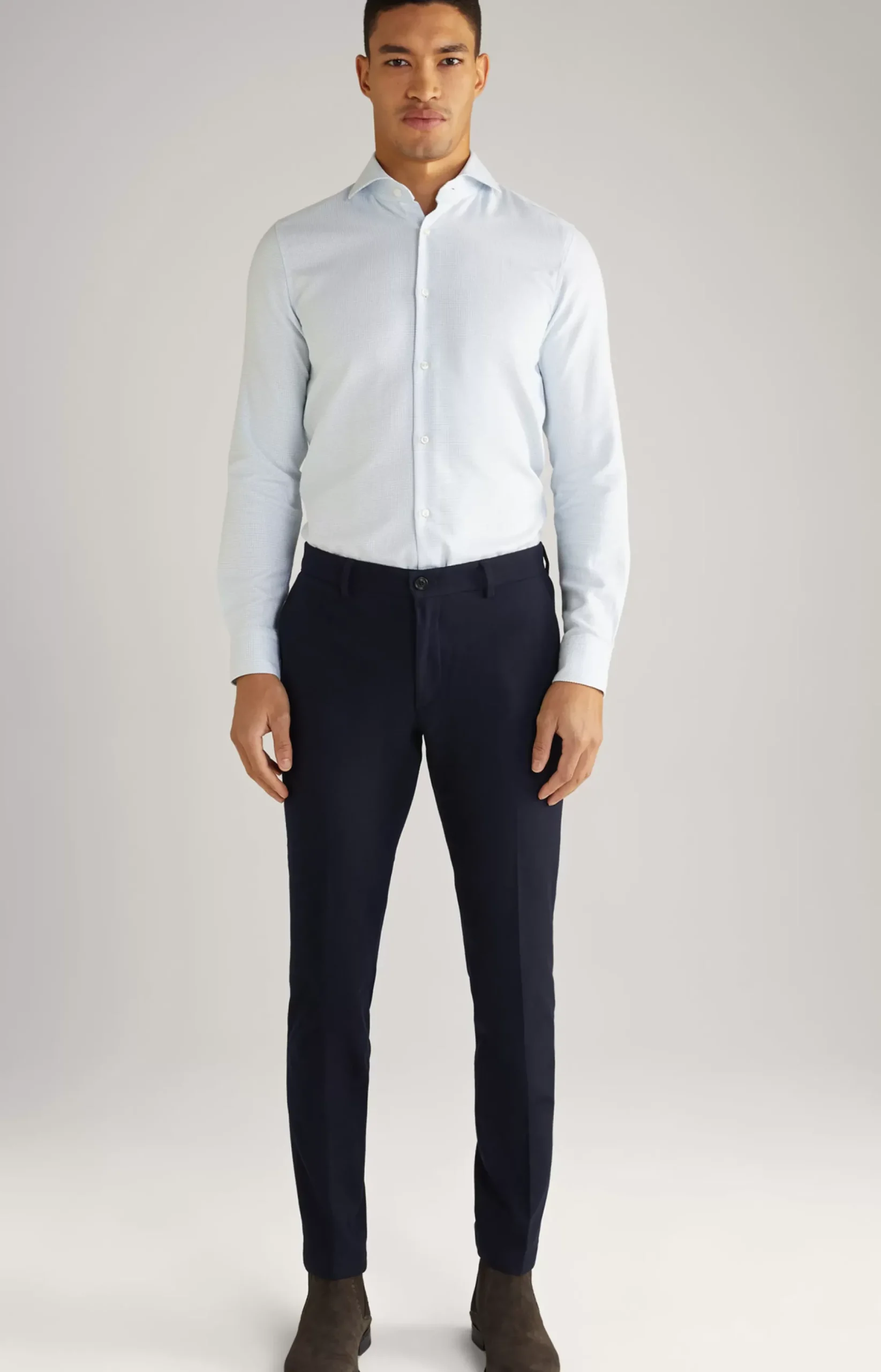 Discount JOOP! Pai Cotton Shirt in a white/light blue pattern