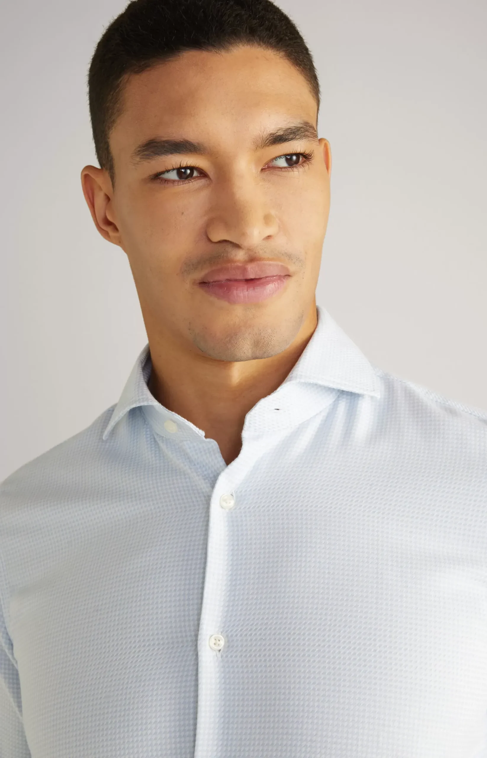 Discount JOOP! Pai Cotton Shirt in a white/light blue pattern