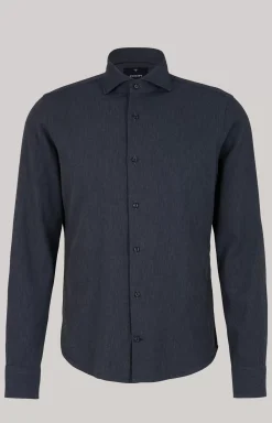 Outlet JOOP! Pai Cotton Shirt in Dark Blue Marl dark blue melange