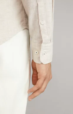 Online JOOP! Pai Flannel Shirt in Light Brown Marl light brown flecked