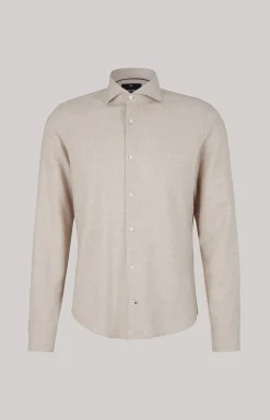 Online JOOP! Pai Flannel Shirt in Light Brown Marl light brown flecked