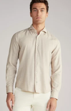 Online JOOP! Pai Flannel Shirt in Light Brown Marl light brown flecked