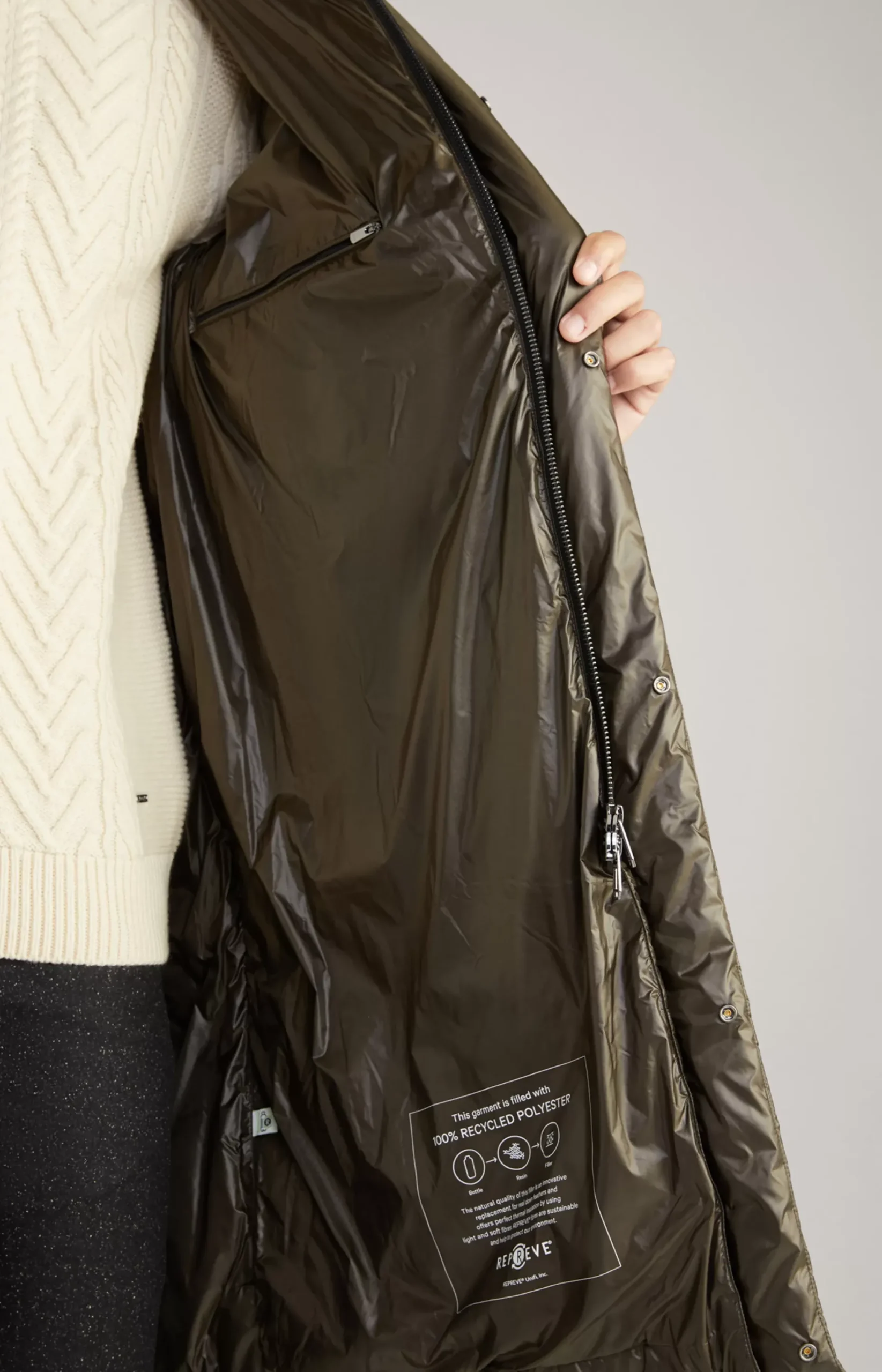 JOOP! Percy Quilted Coat in khaki