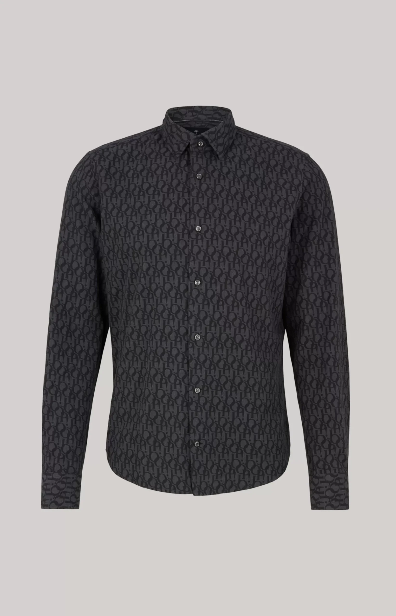 Outlet JOOP! Pit Cotton Shirt in Dark Grey, patterned patterned dark grey