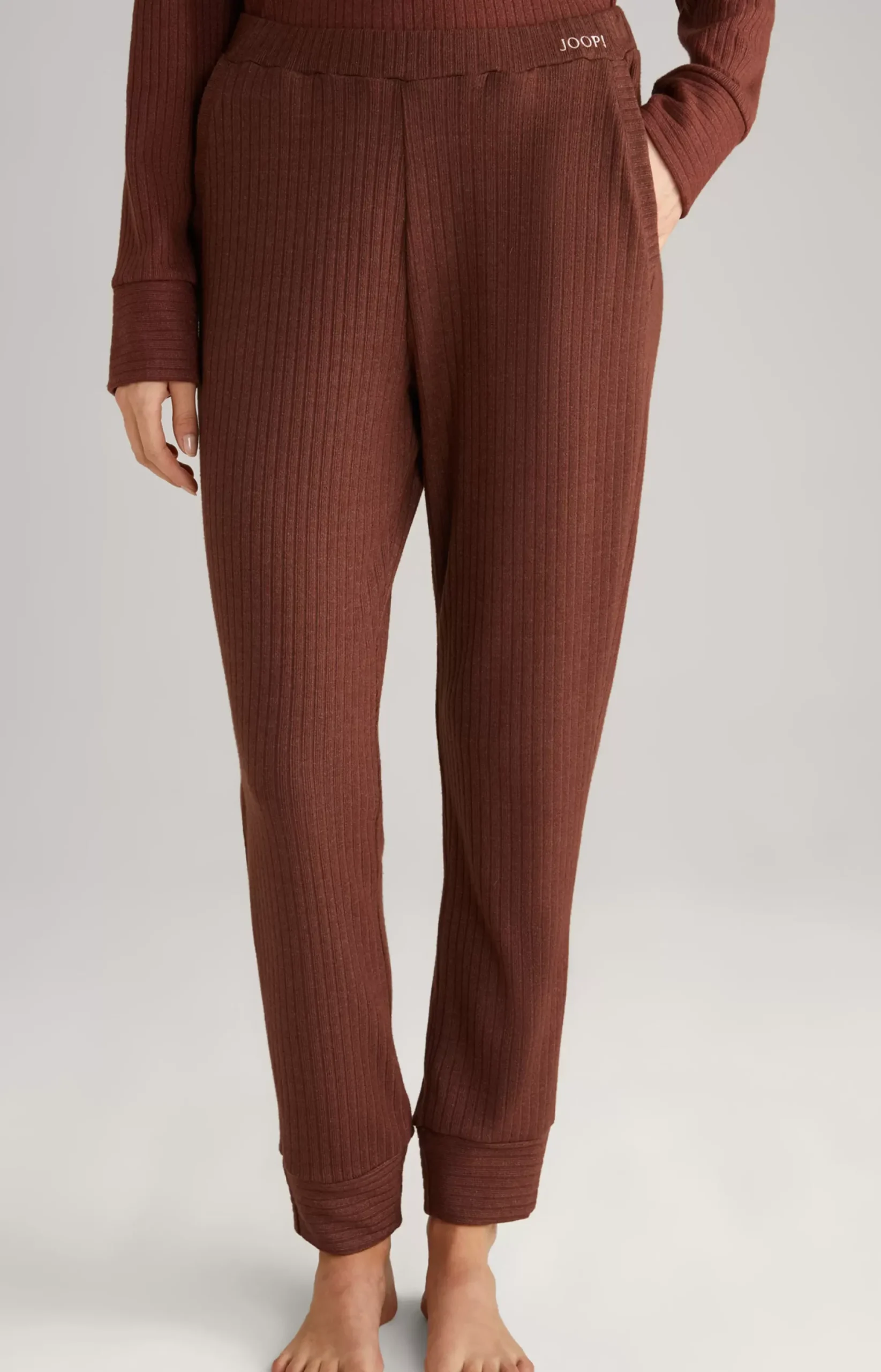 Discount JOOP! Ribbed Loungewear Joggers in coffee