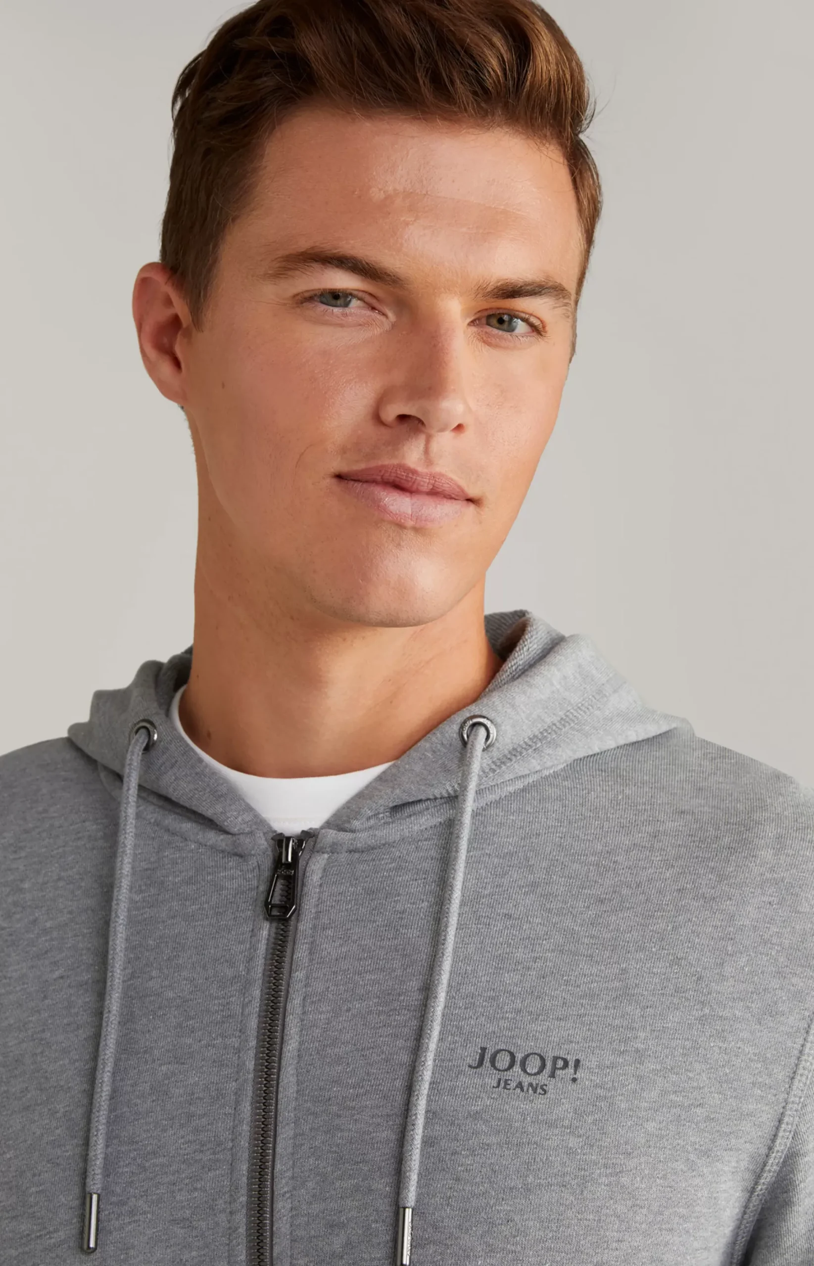Hot JOOP! Salvatore Hoodie Sweatshirt Jacket in grey melange