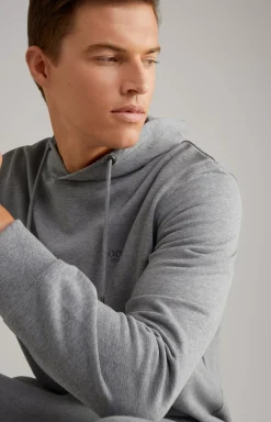 JOOP! Samuel Cotton Hoodie in Grey Flecked grey melange