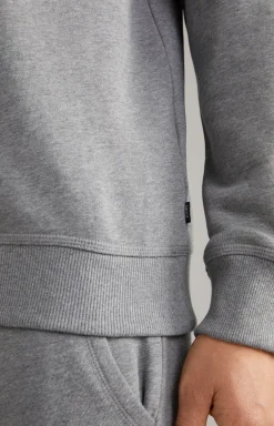 JOOP! Samuel Cotton Hoodie in Grey Flecked grey melange