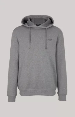 JOOP! Samuel Cotton Hoodie in Grey Flecked grey melange