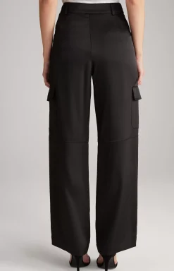 New JOOP! Satin Cargo Trousers in black