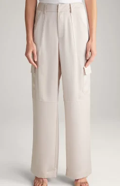 Best JOOP! Satin Cargo Trousers in Pale Pink beige