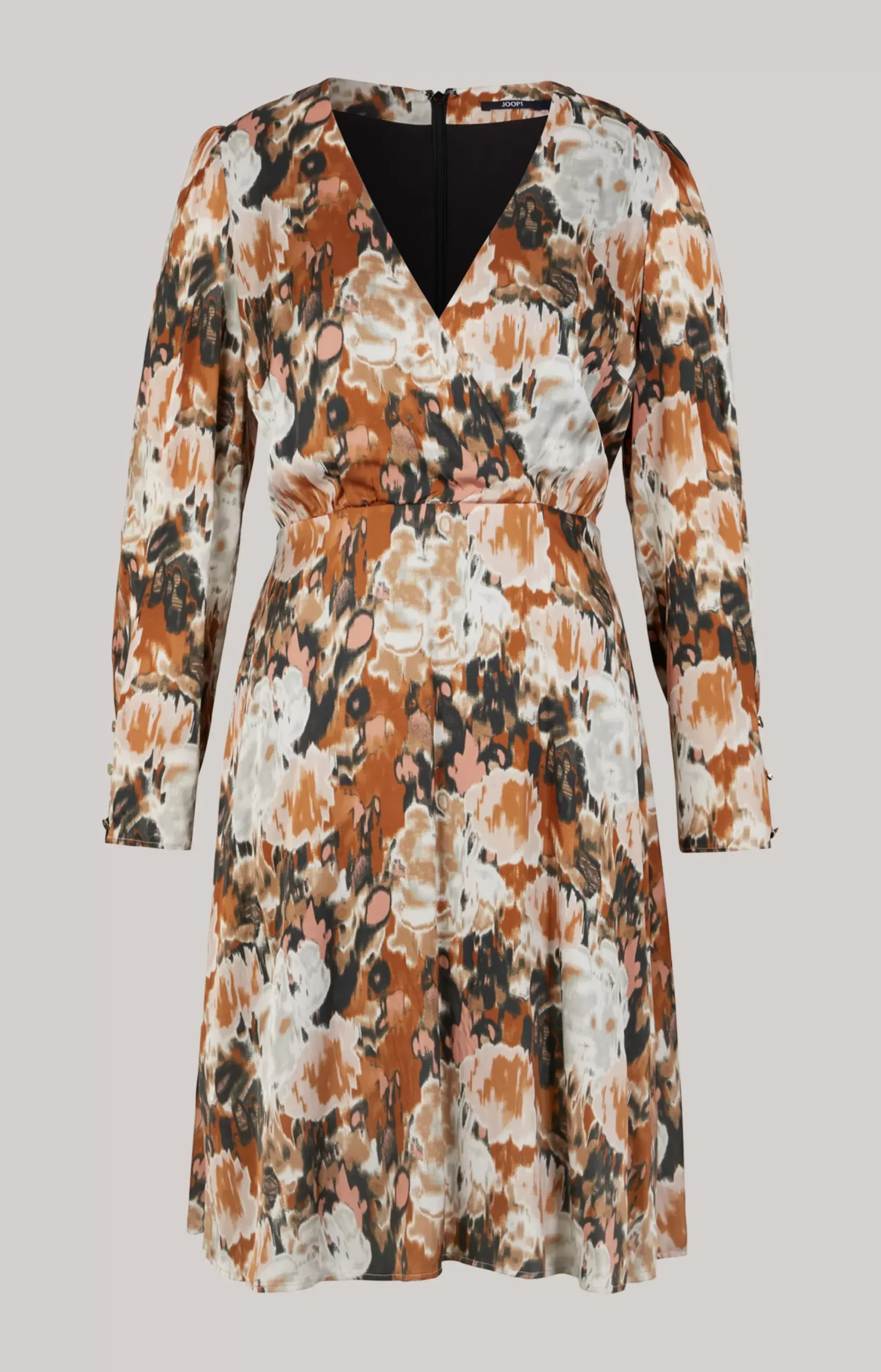 Outlet JOOP! Satin Dress in a Brown/Black/Ecru Pattern brown/black/ecru patterned