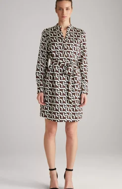 New JOOP! Satin Dress in a Pattern brown/cream/black