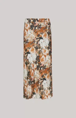 Clearance JOOP! Satin Skirt in a Brown/Black/Ecru Pattern brown/black/ecru patterned