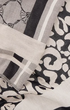 Hot JOOP! Scarf in an Anthracite/ Pattern ecru