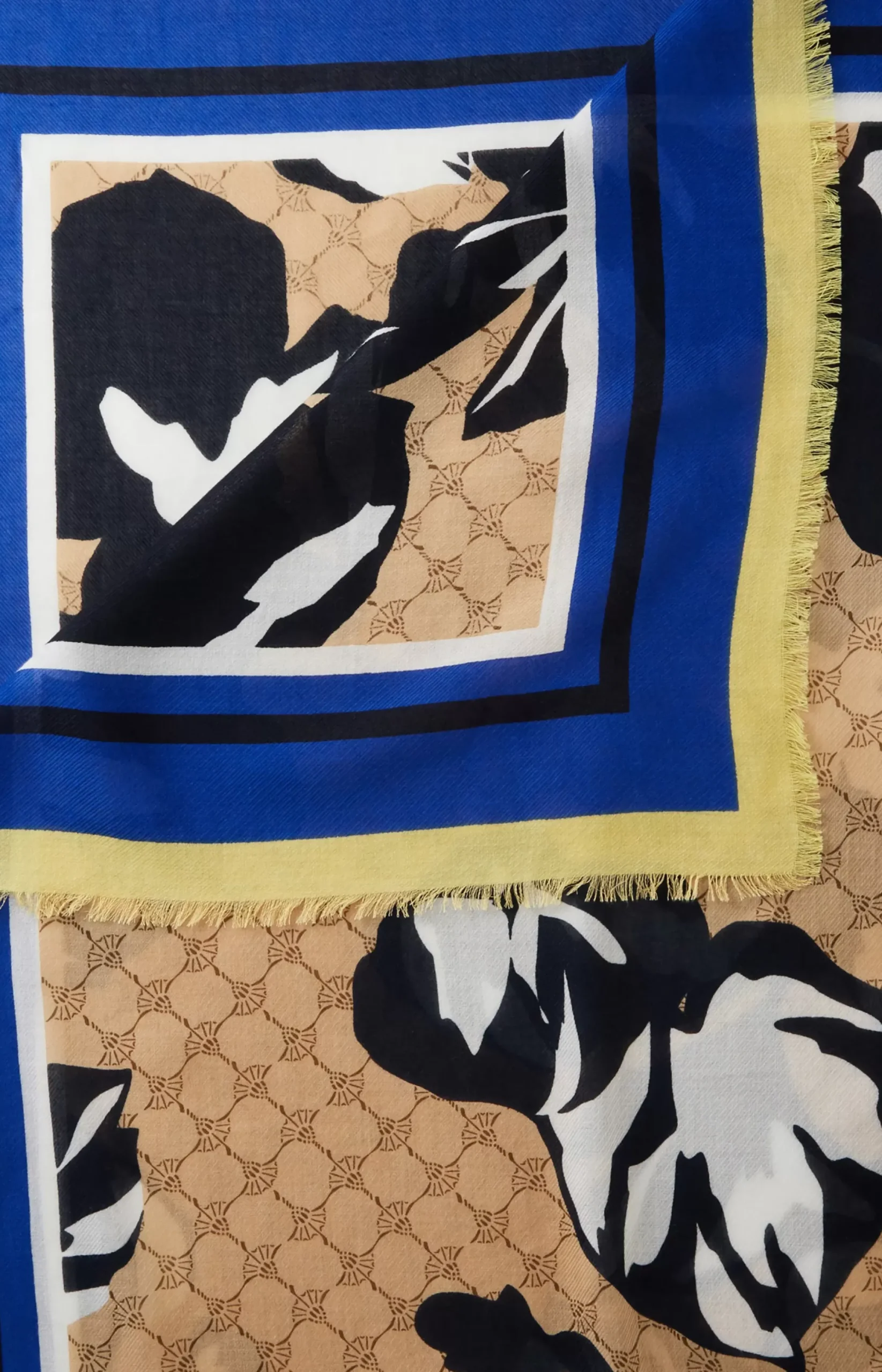New JOOP! Shawl in a Beige, Yellow and Pattern blue
