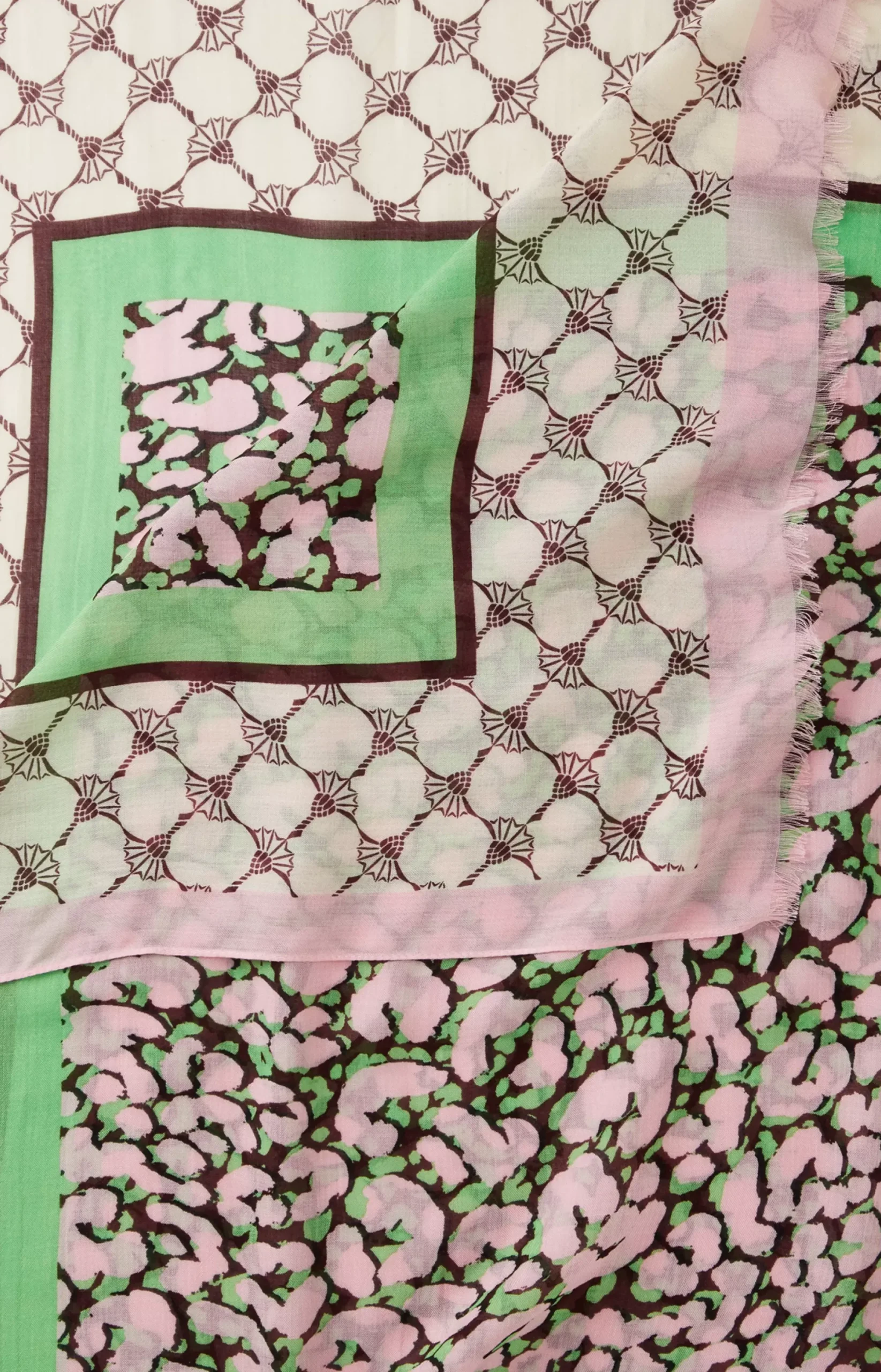 Hot JOOP! Shawl in a Pink and Green Pattern pink/green