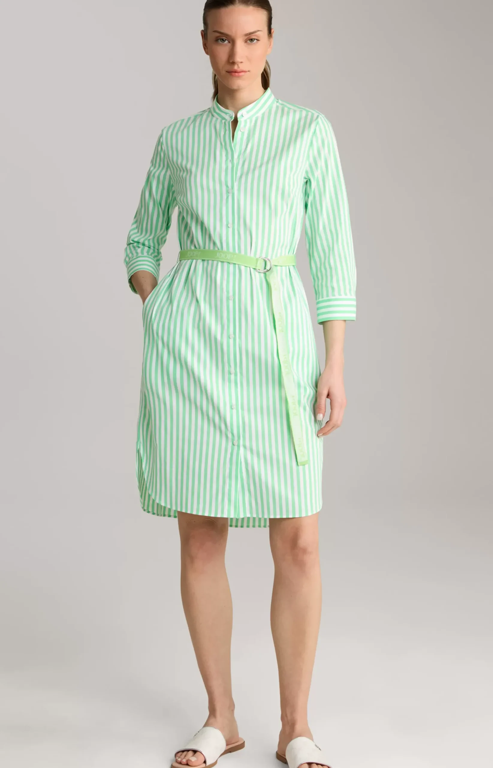 New JOOP! Shirt Dress in Stripes green/white