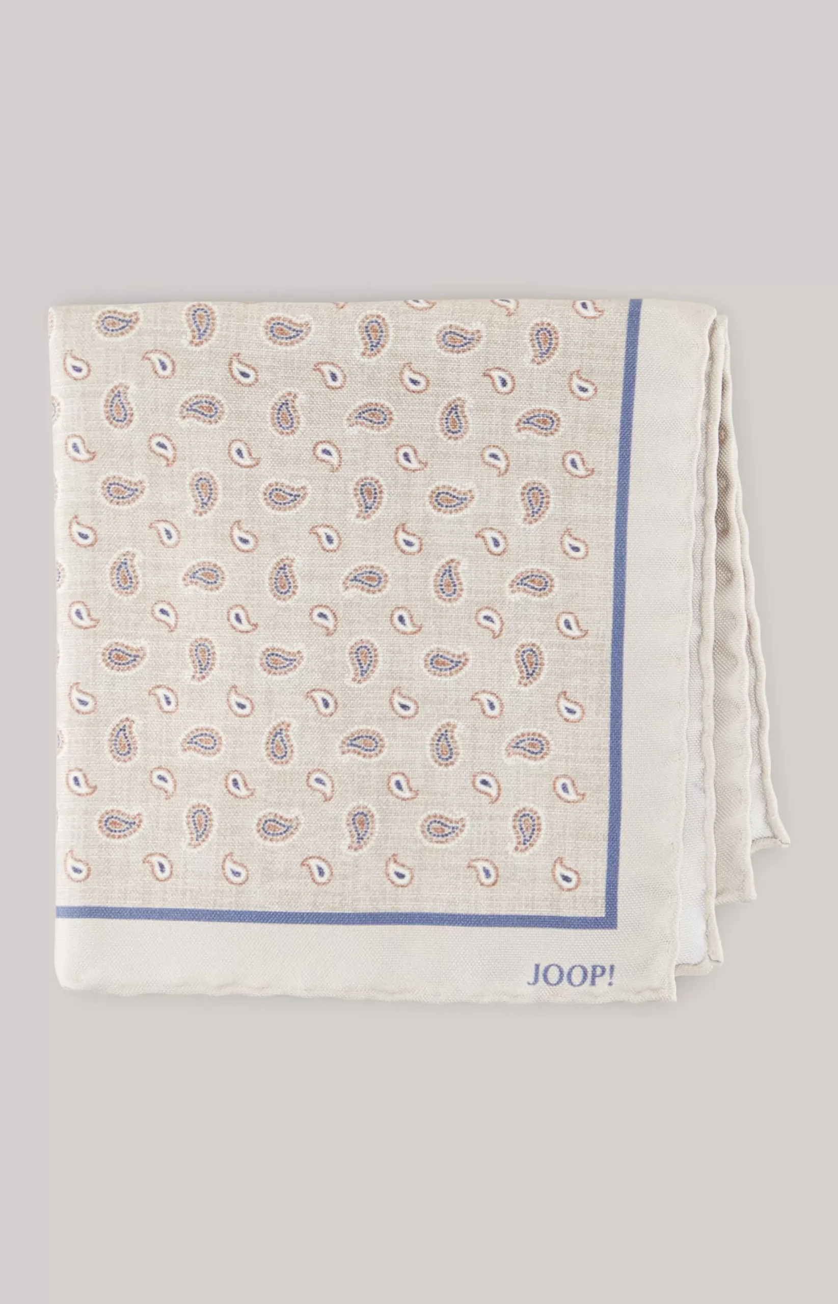 JOOP! Silk Pocket Square in beige/brown