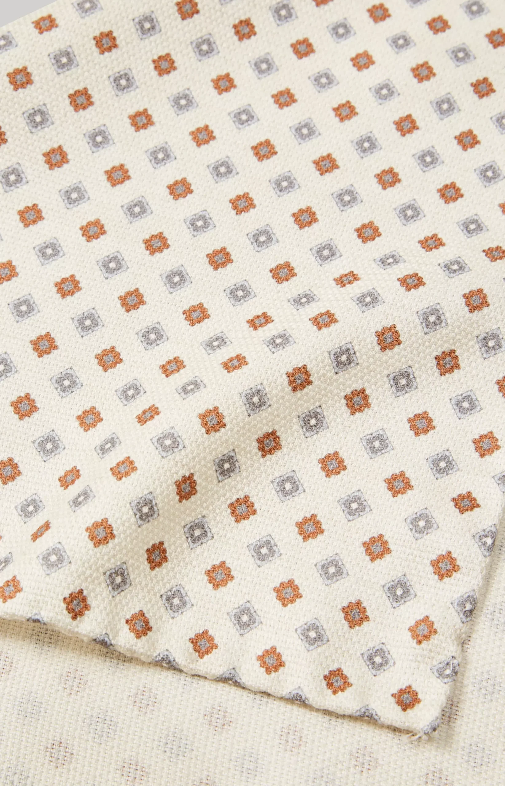 JOOP! Silk Pocket Square in Off-White off-white/blue