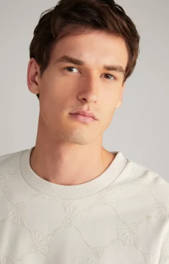 New JOOP! Tadeo Cotton Sweatshirt in Light Beige off-white