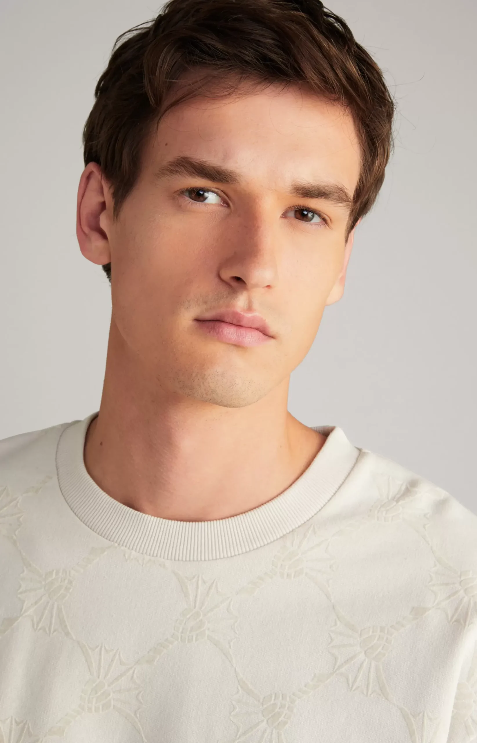 New JOOP! Tadeo Cotton Sweatshirt in Light Beige off-white