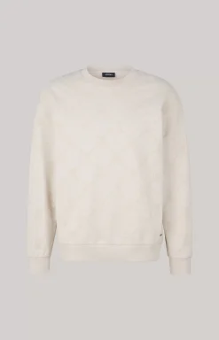New JOOP! Tadeo Cotton Sweatshirt in Light Beige off-white