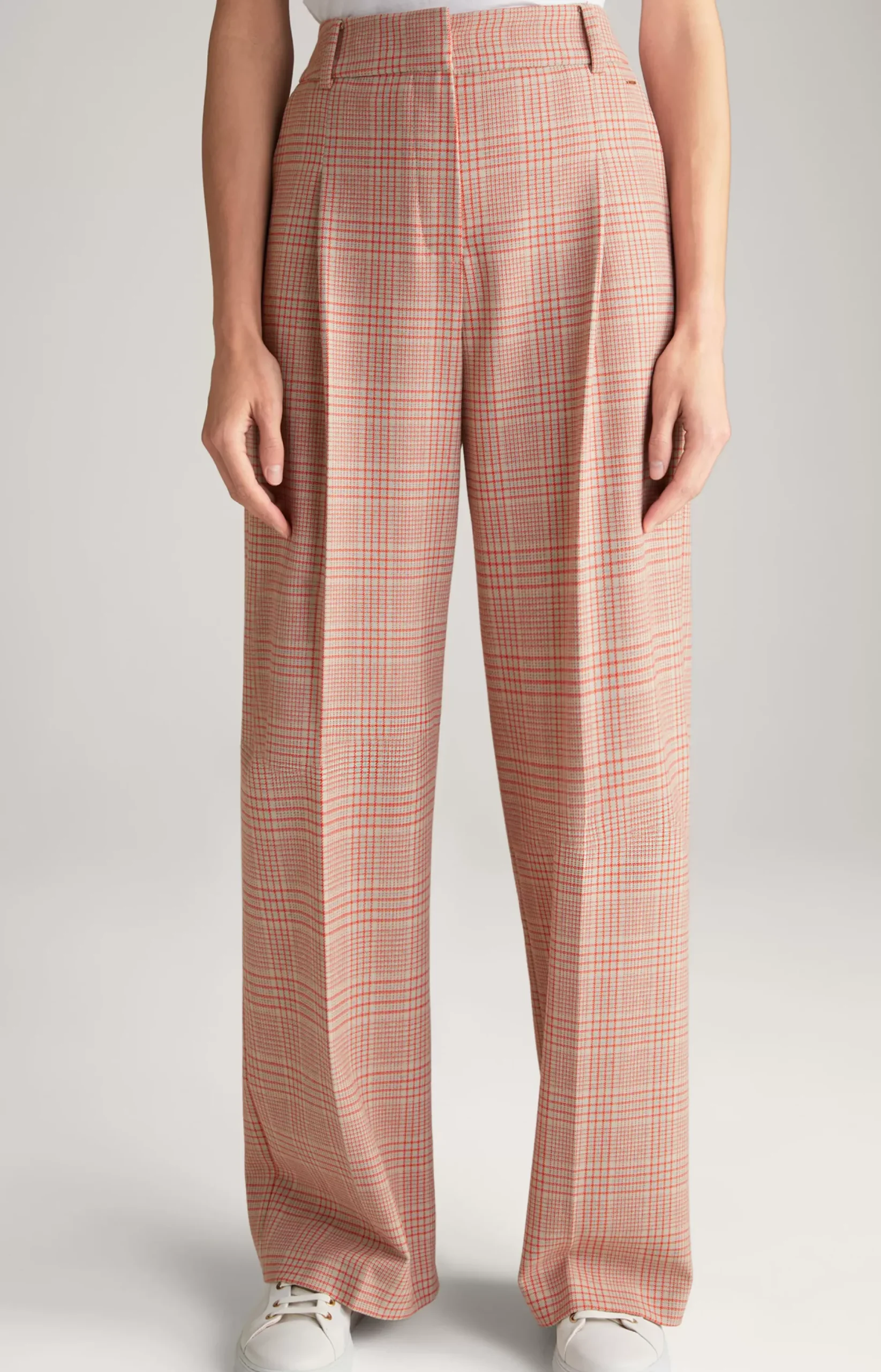 Best JOOP! Twill trousers in Beige/Red Check red/beige