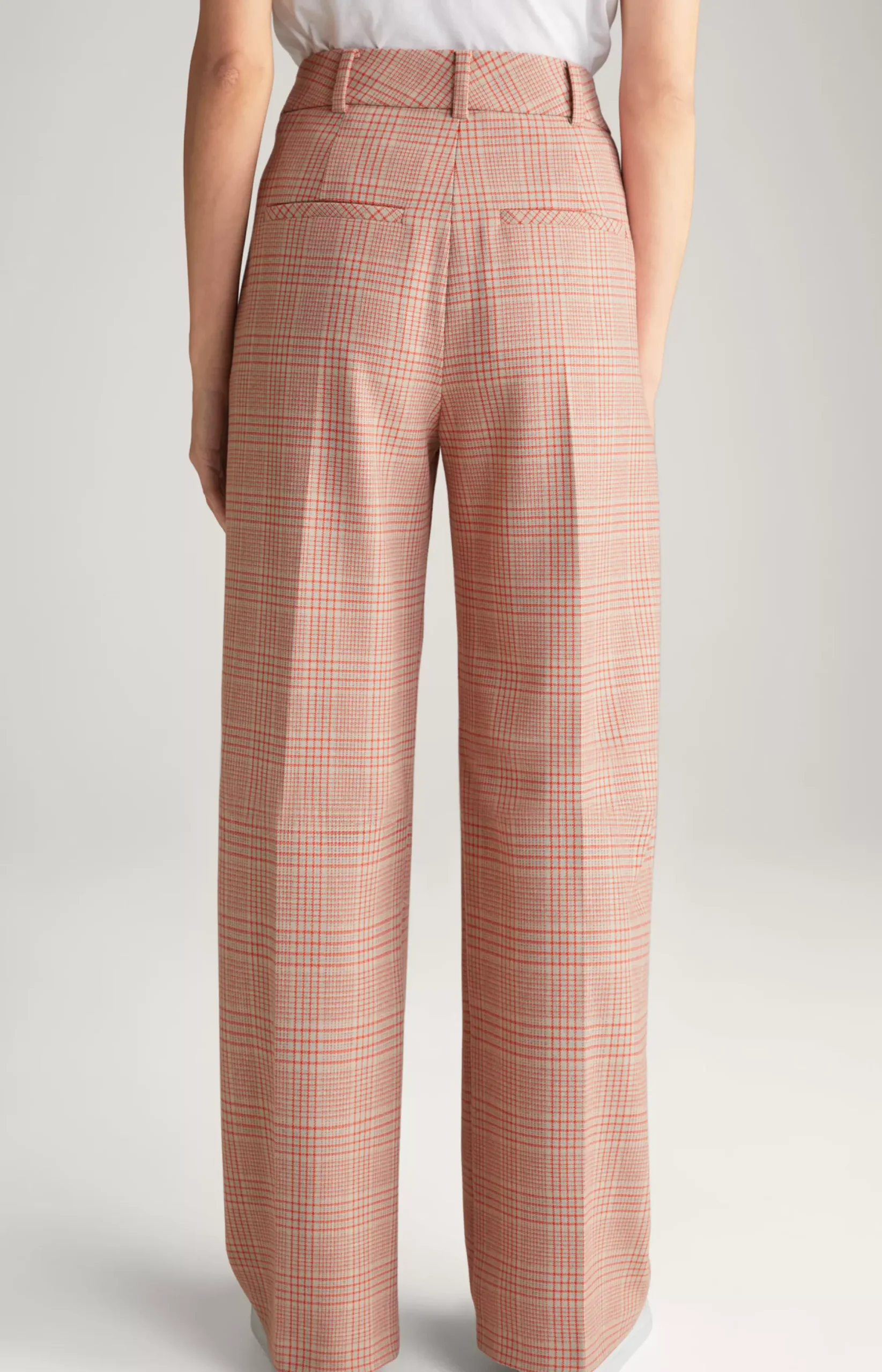 Best JOOP! Twill trousers in Beige/Red Check red/beige