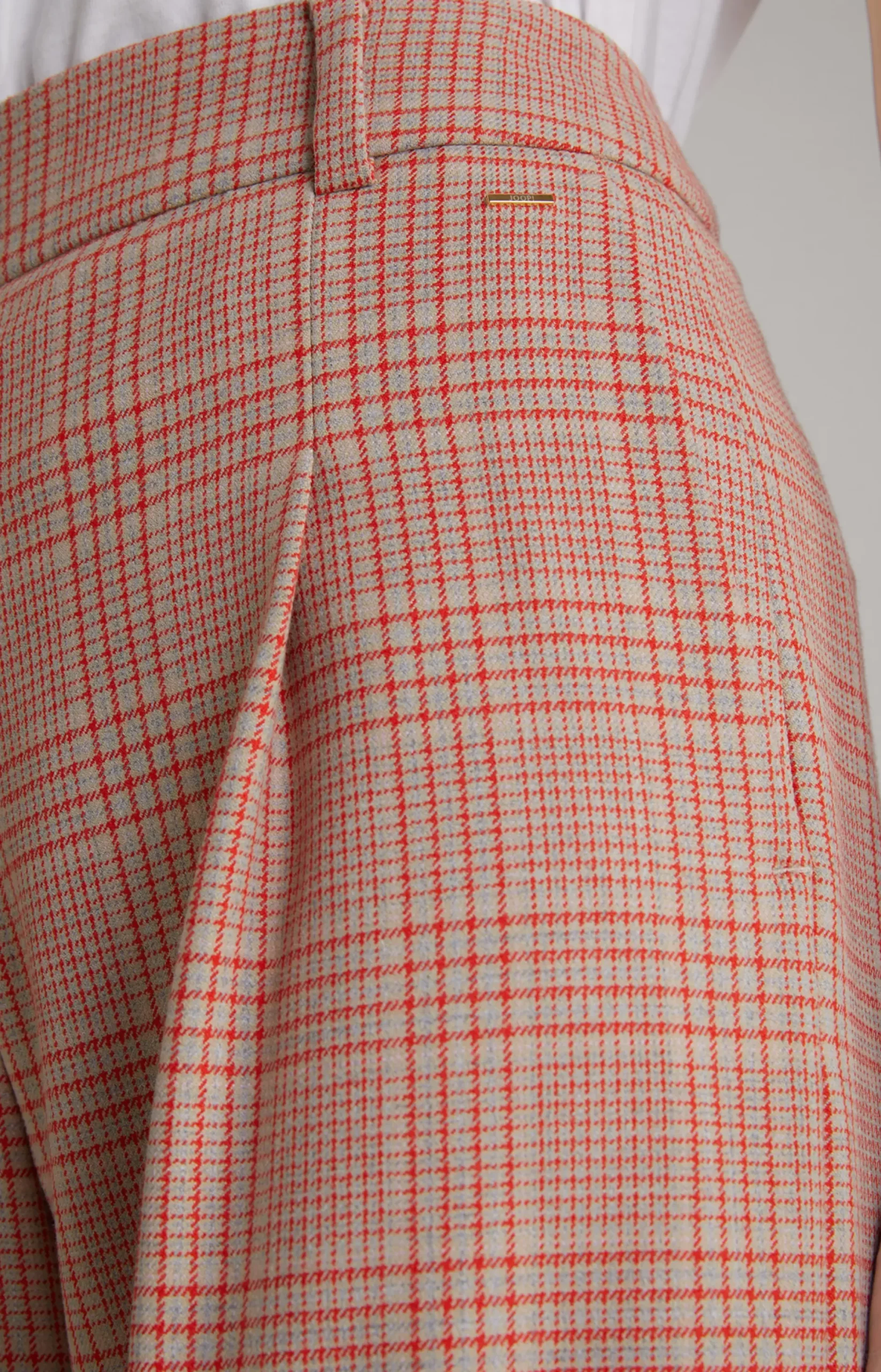 Best JOOP! Twill trousers in Beige/Red Check red/beige