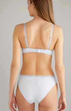 Discount JOOP! Underwire bra with soft cups and lace in heather blue/ecru