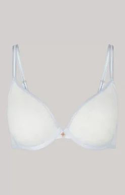 Discount JOOP! Underwire bra with soft cups and lace in heather blue/ecru