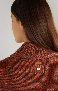 Outlet JOOP! Virgin Wool Knitted Sweater in Orange Marl orange flecked