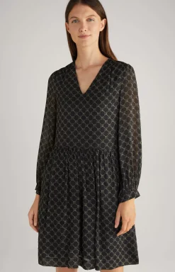 Clearance JOOP! Viscose Dress in a Black/Grey Pattern black/beige patterned