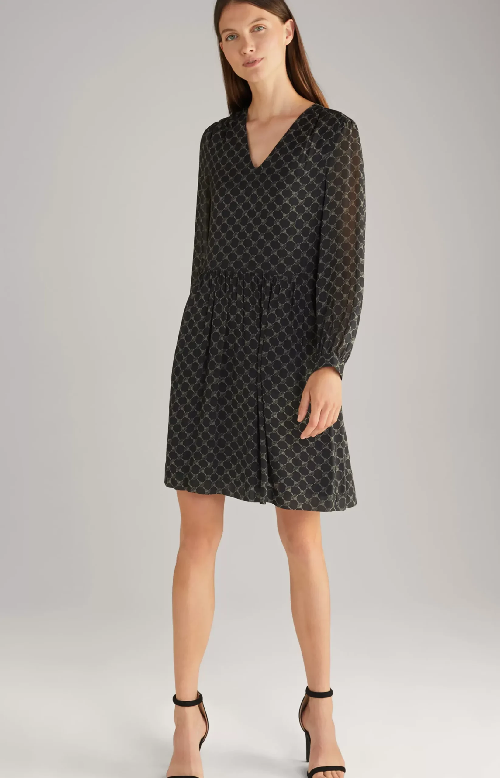 Clearance JOOP! Viscose Dress in a Black/Grey Pattern black/beige patterned