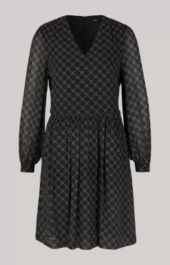 Clearance JOOP! Viscose Dress in a Black/Grey Pattern black/beige patterned