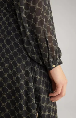 Outlet JOOP! Viscose Maxi Dress in a Black/Grey Pattern black/beige patterned