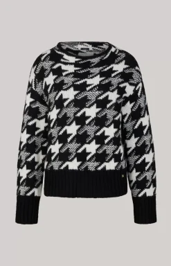 Best JOOP! Wool Blend Knitted Jumper in a Black and White Pattern black/white patterned