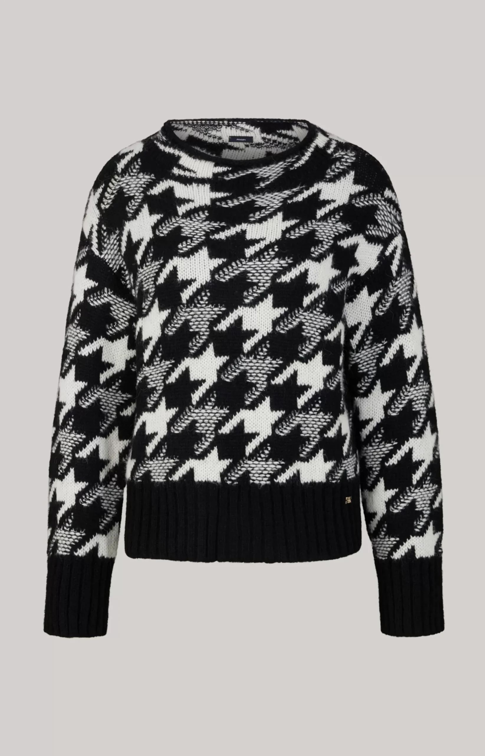 Best JOOP! Wool Blend Knitted Jumper in a Black and White Pattern black/white patterned