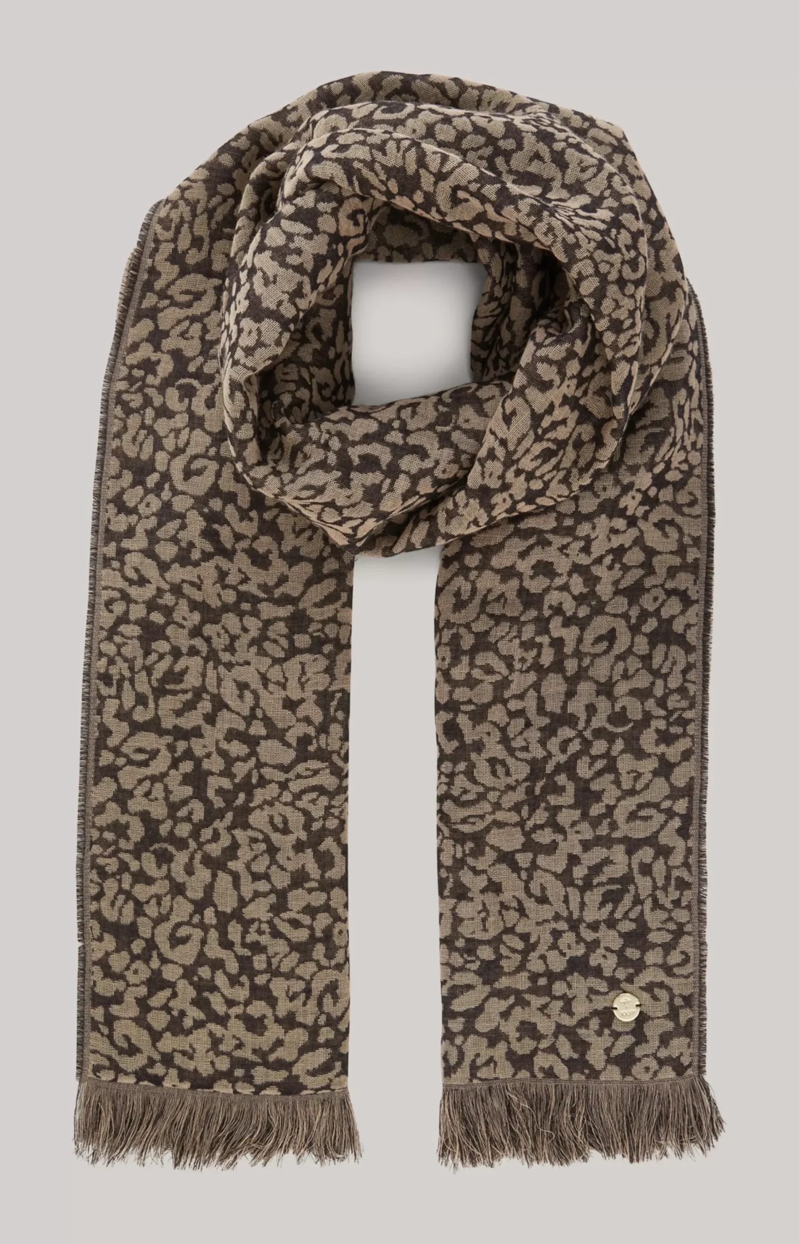 Online JOOP! Wool Jacquard Scarf in beige/black