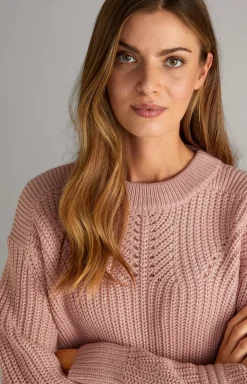 JOOP! Wool Mix Knitted Pullover in dark rosé